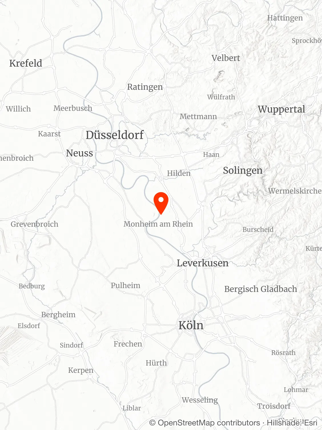 Karte mit dem Standort von Kingdom Noël GmbH in 40789 Monheim am Rhein